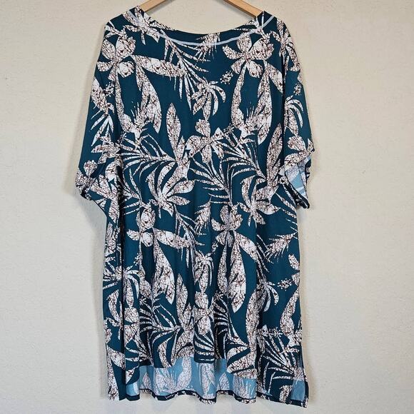 SwimSuits For All Chlorine Resistant Swim Tunic Green Palm Tree Print Plus 40 - Picture 2 of 11